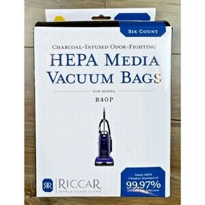 Riccar Hepa Media Vacuum Bags For Model R40P 5 Count